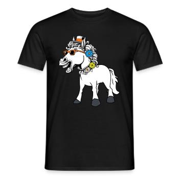 Pferd Pferde Lady lustig witzig spaßig Gaul - Männer T-Shirt - Schwarz - Vorne - AI Model Male 178 light (178cm)