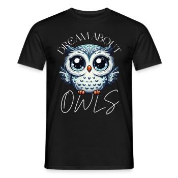 Rêve de hiboux mignons hibou mystique - T-shirt homme - noir - Devant - AI Model Male 178 light (178cm)