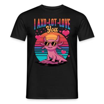 Drôle Axolotl Kawaii je Axo-lot-love toi ! - T-shirt homme - noir - Devant - AI Model Male 178 light (178cm)