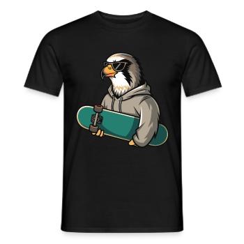 Skater Falcon Cool Streetwear Outfit - Men's T-Shirt - black - Front - AI Model Male 178 light (178cm)