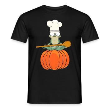 Kürbis Koch Köche Köchin Gastgeber Frosch Frösche - Männer T-Shirt - Schwarz - Vorne - AI Model Male 178 light (178cm)