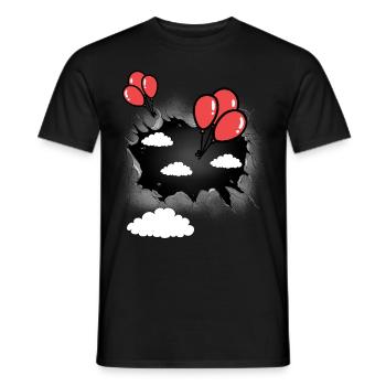 Nuages Nuage Ballons Célestes Ballon Vol - T-shirt homme - noir - Devant - AI Model Male 178 light (178cm)