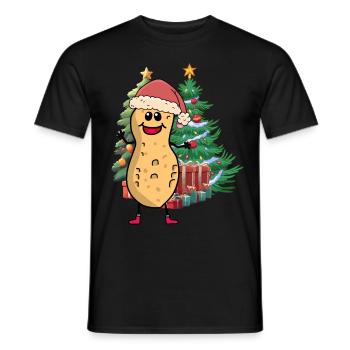Peanut Christmas Christmas Christmas Tree Xmas - Men's T-Shirt - black - Front - AI Model Male 178 light (178cm)