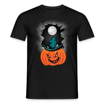 Halloween Horror Pumpkin Mystical Magic Conjure - Men's T-Shirt - black - Front - AI Model Male 178 light (178cm)