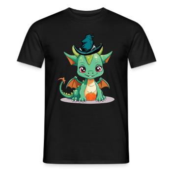 Halloween Dragon Dragon Pumpkin Kids Child Baby - Men's T-Shirt - black - Front - AI Model Male 178 light (178cm)
