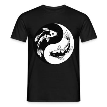 Ying et Yang Koi Carpe Japon Cadeaux - T-shirt homme - noir - Devant - AI Model Male 178 light (178cm)