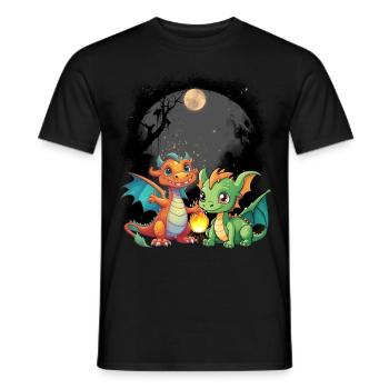 mystical dragon dragon fairy tale fairy tale character - Men's T-Shirt - black - Front - AI Model Male 178 light (178cm)