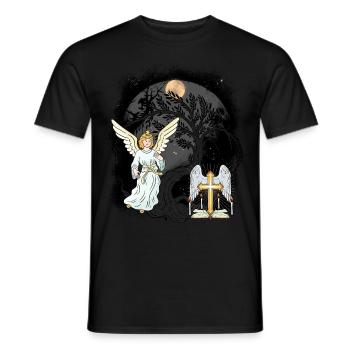 Mystisch Engel Kreuz Kreuze Kruzifix spirituell - Männer T-Shirt - Schwarz - Vorne - AI Model Male 178 light (178cm)