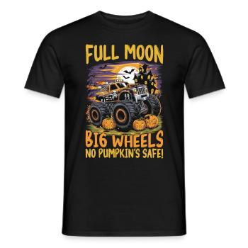 Monster Truck Halloween Full Moon Big Wheels - Männer T-Shirt - Schwarz - Vorne - AI Model Male 178 light (178cm)