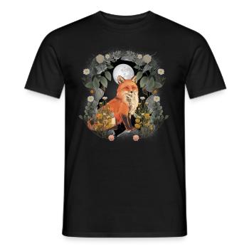 mystique forêt animaux nature renard renards conte de fées enfant - T-shirt homme - noir - Devant - AI Model Male 178 light (178cm)