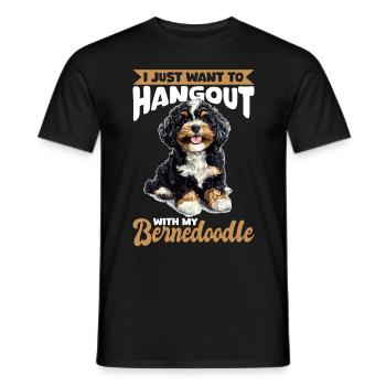 Bernedoodle Dog Breed I Just Want To Hangout - Men's T-Shirt - black - Front - AI Model Male 178 light (178cm)