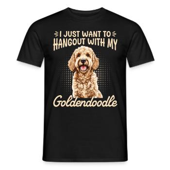 Race de chien Goldendoodle Je veux juste sortir - T-shirt homme - noir - Devant - AI Model Male 178 light (178cm)