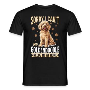 Goldendoodle Dog Breed Sorry i can't my - Men's T-Shirt - black - Front - AI Model Male 178 light (178cm)