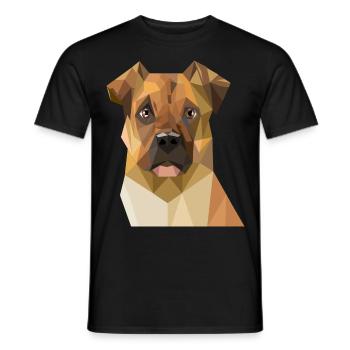 Geometrische Boxer-Hundekunst - Männer T-Shirt - Schwarz - Vorne - AI Model Male 178 light (178cm)