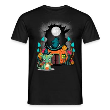 Kürbis Halloween Drache Drachen Kind Kinder Baby - Männer T-Shirt - Schwarz - Vorne - AI Model Male 178 light (178cm)