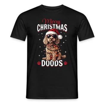 Goldendoodle Chien Race Joyeux Noël Doods - T-shirt homme - noir - Devant - AI Model Male 178 light (178cm)