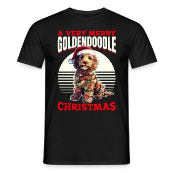 Goldendoodle Noël chien race A Very Merry - T-shirt homme - noir - Devant - AI Model Male 178 light (178cm)