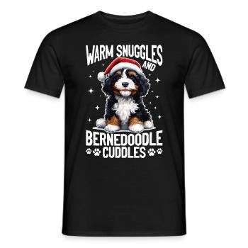 Bernedoodle Christmas Dog Breed Warm Snuggles - Men's T-Shirt - black - Front - AI Model Male 178 light (178cm)