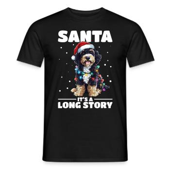 Bernedoodle Christmas Dog Breed Santa - Männer T-Shirt - Schwarz - Vorne - AI Model Male 178 light (178cm)