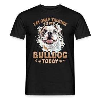 Bouledogue anglais Race de chien Je ne parle que - T-shirt homme - noir - Devant - AI Model Male 178 light (178cm)