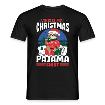 Sloth Christmas This is my Christmas Pajama Shirt - Männer T-Shirt - Schwarz - Vorne - AI Model Male 178 light (178cm)