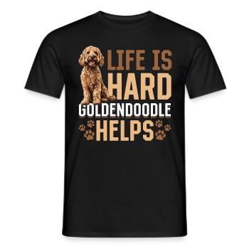 Goldendoodle Dog Breed Life is Hard Goldendoodles - T-shirt homme - noir - Devant - AI Model Male 178 light (178cm)