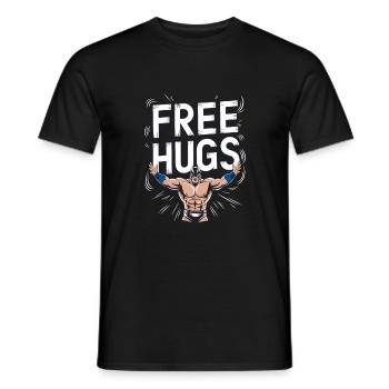Lutteur - Câlins gratuits - T-shirt homme - noir - Devant - AI Model Male 178 light (178cm)