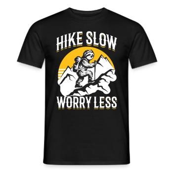 Sloth Hiking Mountains Hike Slow enjoy more - Männer T-Shirt - Schwarz - Vorne - AI Model Male 178 light (178cm)