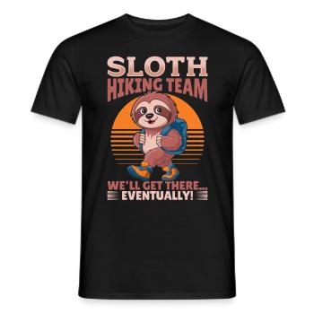 Sloth Hiking Mountains Sloth Hiking Team We'll - Männer T-Shirt - Schwarz - Vorne - AI Model Male 178 light (178cm)