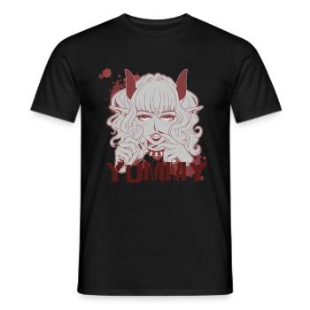 Yummy Dämonin Onigirl im Mangastil - Männer T-Shirt - Schwarz - Vorne - AI Model Male 178 light (178cm)