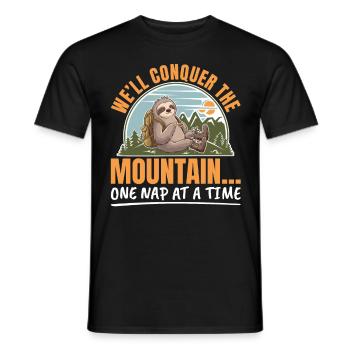 Paresseux Randonnée Montagne Nous partirons à la conquête de la montagne - T-shirt homme - noir - Devant - AI Model Male 178 light (178cm)