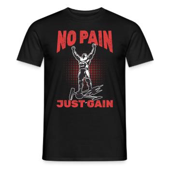 Lutteur Pas de douleur, juste du gain ! - T-shirt homme - noir - Devant - AI Model Male 178 light (178cm)