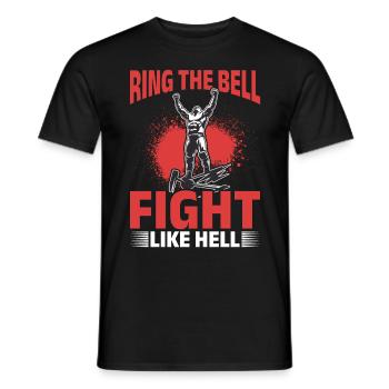Wrestling Wrestler Ring the bell, fight like hell! - Men's T-Shirt - black - Front - AI Model Male 178 light (178cm)