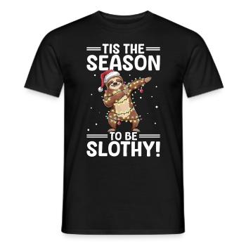 Animal de Noël paresseux C’est la saison pour être paresseux - T-shirt homme - noir - Devant - AI Model Male 178 light (178cm)