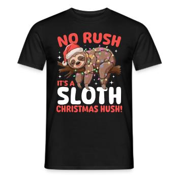 Sloth Christmas Animal No rush, it - Männer T-Shirt - Schwarz - Vorne - AI Model Male 178 light (178cm)
