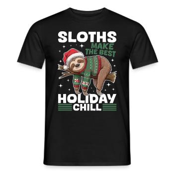 Sloth Christmas Animal Sloths make the best - Männer T-Shirt - Schwarz - Vorne - AI Model Male 178 light (178cm)