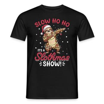 Sloth Christmas Animal Slow ho ho, it - Männer T-Shirt - Schwarz - Vorne - AI Model Male 178 light (178cm)