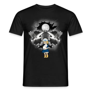 mystique maritime fille mouettes marin mouette - T-shirt homme - noir - Devant - AI Model Male 178 light (178cm)