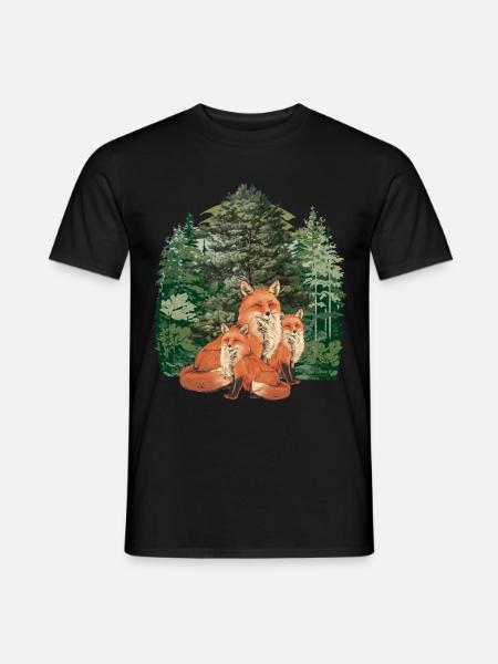 Wald Waldtiere Waldbewohner Fuchs Füchse Natur - Mænd T-shirt - sort