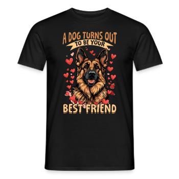 German Shepherd Dog Breed A dog Turns out - Männer T-Shirt - Schwarz - Vorne - AI Model Male 178 light (178cm)