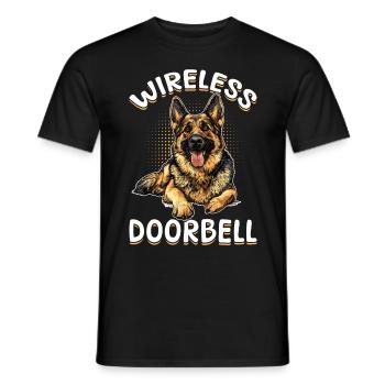 Sonnette sans fil de race de chien de berger allemand - T-shirt homme - noir - Devant - AI Model Male 178 light (178cm)