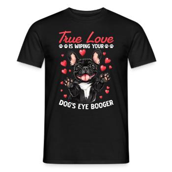 Bouledogue Français Frechie Race de chien True Love - T-shirt homme - noir - Devant - AI Model Male 178 light (178cm)