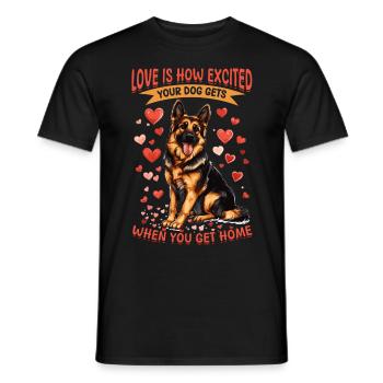 German Shepherd Dog Breed Love is - Men's T-Shirt - black - Front - AI Model Male 178 light (178cm)