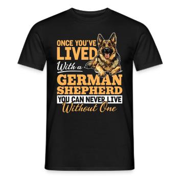 Race de chien de berger allemand - T-shirt homme - noir - Devant - AI Model Male 178 light (178cm)