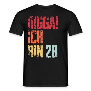 28. Geburtstag 28 Jahre Geschenk Spruch - Männer T-Shirt - Schwarz - Vorne - AI Model Male 178 light (178cm)