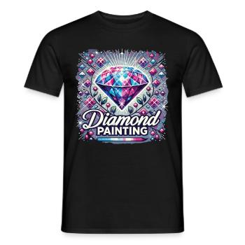Diamond Painting Malerei Painting Diamonds - Männer T-Shirt - Schwarz - Vorne - AI Model Male 178 light (178cm)