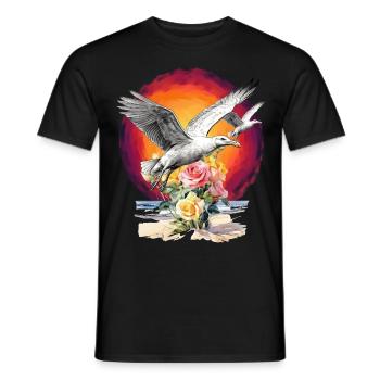 Seagull Seagull Birthday Birthday Greetings Sailor - Men's T-Shirt - black - Front - AI Model Male 178 light (178cm)