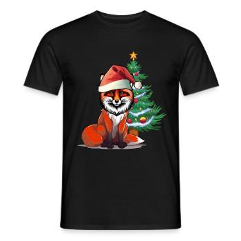 Nikolaus Fuchs Bescherung Weihnachten - Männer T-Shirt - Schwarz - Vorne - AI Model Male 178 light (178cm)