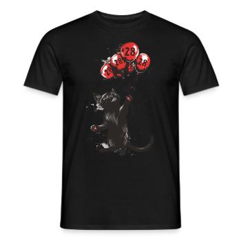 28 Jahre Geschenk 28. Geburtstag Katze - Männer T-Shirt - Schwarz - Vorne - AI Model Male 178 light (178cm)