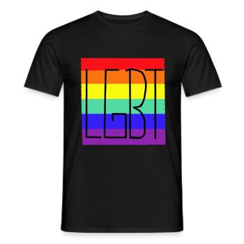 LGBT Arc-en-ciel Arc-en-ciel Drapeau Gay Pride - T-shirt homme - noir - Devant - AI Model Male 178 light (178cm)
